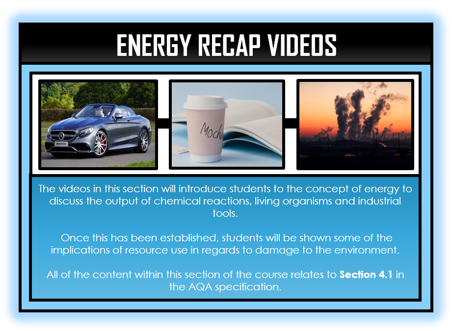 Combined Science Snapshots - Energy Section