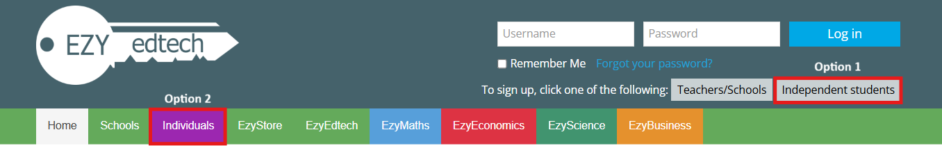 Ways to Register - Homepage Option 1